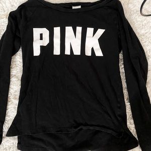Victoria’s Secret Pink plain black long sleeve